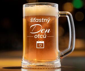 Dekorant Pivný polliter pre otecka ŠŤASTNÝ DEŇ OTCOV s venovaním