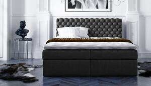 Štýlová kontinentálna posteľ Giulio čierna 200 x 200 + topper zdarma