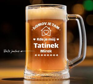Dekorant Pivný polliter pre otecka DOMOV JE TAM KDE JE MÔJ Otecko