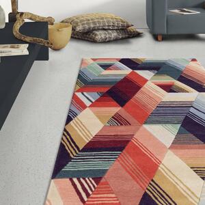 Jutex Vlnený kusový koberec Arccos 40 205 viacfarebný, Rozmery 1.40 x 2.00