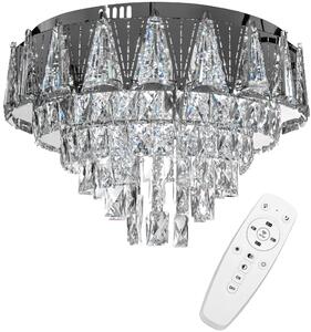 Toolight - Krištáľová stropná lampa LED APP776-1C, chrómová, OSW-05027