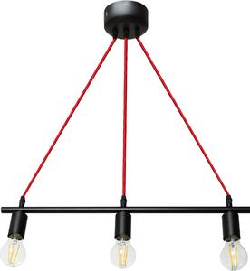 Toolight - Moderné trojité stropné svietidlo 3xE27 APP420-3CP, čierna-červená, OSW-00900