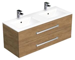 Kúpeľňová skrinka s umývadlom SAT Cube Way 120x53x46 cm Hickory dub CUBE461202DHMOD