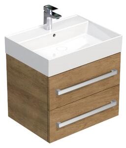 Kúpeľňová skrinka s umývadlom SAT Cube Way 60x47,5x46 cm Hickory dub CUBE46602DHSAT