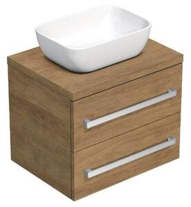 Kúpeľňová skrinka s krycí doskou SAT Cube Way 60x47,5x46 cm dub Hickory CUBE461603DH45