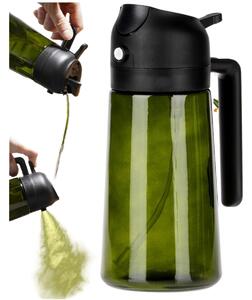 VILDE Sklenený rozprašovač a dávkovač na olej 2v1 450ml - zelené sklo