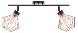 Toolight - Stropná lampa typu reflektor 2xE27 APP696-2C, čierna-ružové zlato, OSW-08560