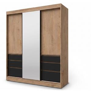 Trojdverová šatníková skriňa Haiti 180x216x65 - dub lefkas