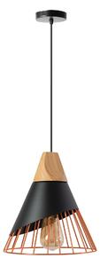 Toolight - Škandidávska závesná stropná lampa APP225-1CP, čierna-hnedá-ružová zlatá, OSW-00892