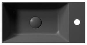 GSI Sapho, KUBE X keramické umývadlo 50x25 cm, umývadlová batéria vpravo, čierna matná, 9486126
