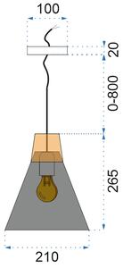 Toolight - Stropné svietidlo závesné 1xE27 ARCOT B., čierna-zlatá, OSW-00245