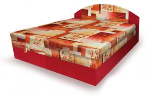 Polohovateľná posteľ 180x200 VEERLE - červená / vzorovaná 2
