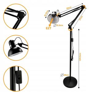 Stojacia lampa 1xE27/40W/230V čierna