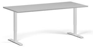 Výškovo nastaviteľný stôl, 1 motor, 745 - 1235 mm, doska 1800 x 800 mm, biela podnož, sivá