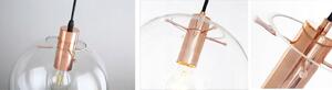 Toolight - Závesné sklenené stropné svietidlo LASSI 20 + 25 + 30 cm 3xE27, ružové zlato, OSW-00133