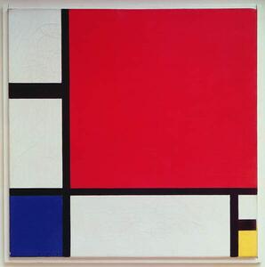 Mondrian, Piet - Umelecká tlač Composition with Red, (40 x 40 cm)