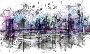 Ilustrácia Modern Art NEW YORK CITY Skyline Splashes, Melanie Viola, (40 x 26.7 cm)