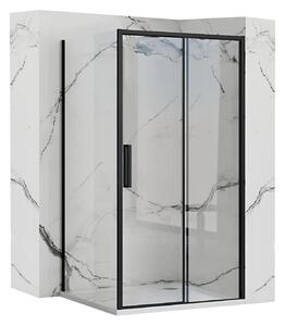 Rea Rapid Slide - sprchovací kút s posuvnými dverami 150(dvere) x 80(stena), číre sklo, čierny profil, KPL-09868