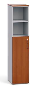 Kombinovaná kancelárska skriňa PRIMO 2023, dvere na 3 poschodia, 1781 x 400 x 420 mm, sivá / čerešňa