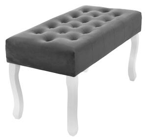 Tutumi - Prešívaná lavica 100cm v štýle Glamour, šedá-biela, KRZ-06801