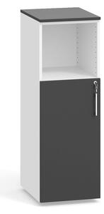 Kancelárska skriňa kombinovaná PRIMO 2023, 1087 x 400 x 420 mm, biela/grafitová