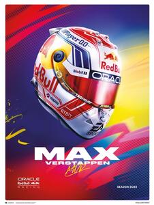 Umelecká tlač Max Verstappen - Helmet 2023, (30 x 40 cm)