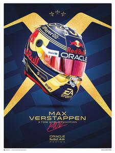 Umelecká tlač Max Verstappen - Helmet World Champion 2023, (30 x 40 cm)
