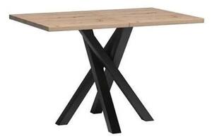 KONDELA Jedálenský rozkladací stôl, dub artisan/čierna, 120-160x80x75 cm, KOLI
