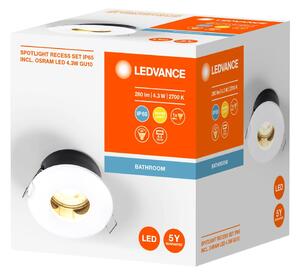 LEDVANCE SPOTLIGHT kúpeľňové podhľadové svietidlo, GU10, 4,3 W, 230V, IP65, biela