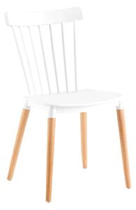 KONDELA Jedálenská stolička, biela/buk, ZOSIMA