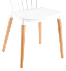 KONDELA Jedálenská stolička, biela/buk, ZOSIMA