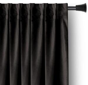 Záves AmeliaHome Velvet s multifunkčnou páskou čierny, veľkosť 140x270