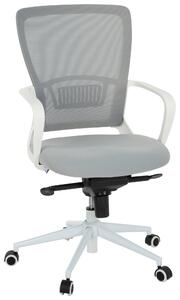 OTOČNÁ STOLIČKA, sieťovina, plochá tkanina, sivá, biela MID.YOU - Online Only kancelárie, Online Only