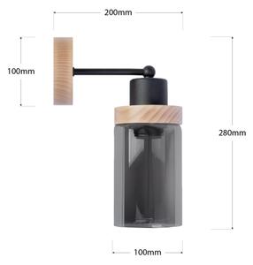 Nástenné svietidlo WOODNEST 1xE27/15W/230V borovica/dymovo čierna