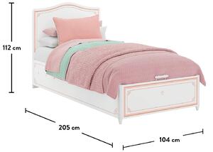 Detská posteľ s úložným priestorom Betty 100x200cm - biela/ružová