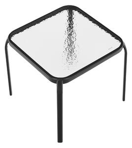 KONDELA Záhradný príručný stolík, čiena oceľ/tvrdené sklo, RAMOL