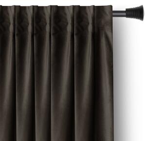 Záves AmeliaHome Velvet s multifunkčnou páskou tmavohnedý, veľkosť 140x270