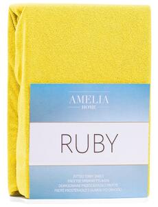 Froté prestieradlo s gumou AmeliaHome Ruby žlté