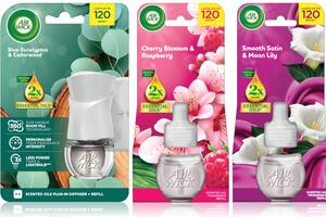 Air Wick Cherry Blossom & Rasberry Blue Eucalyptus & Cedarwood Essential Oils Smooth Satin & Moon Li osviežovač vzduchu