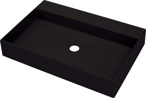 Deante Correo, granitové umývadlo na dosku 60x40 cm, čierna matná, CQR_NU6S