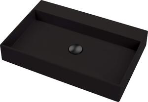 Deante Correo, granitové umývadlo na dosku 60x40 cm, čierna matná, CQR_NU6S