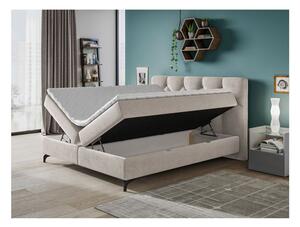 Kontinentálna manželská posteľ 140x200 OLDCASTLE - svetlá šedá + topper ZDARMA