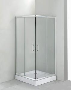 Deante Funkia, štvorcová akrylátová sprchová vanička 90x90x16 cm, hĺbka 5cm, biela, KTC_041B