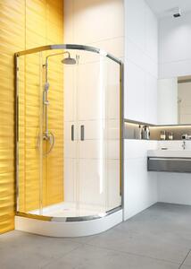 Deante Funkia, štvrťkruhový sprchový kút s posuvnými dverami 80x80 cm, výška 185cm, 5mm číre sklo, chrómový profil, KYP_052K