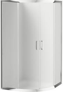Deante Funkia, štvrťkruhový sprchový kút s posuvnými dverami 90x90 cm, výška 170cm, 5mm sklo námraza, chrómový profil, KYP_653K