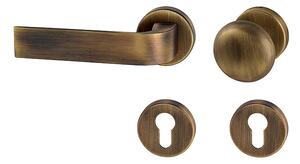 Dverové kovanie MP Cinto-R 2732 (OGS - Bronz česaný matný), kľučka-kľučka, Otvor na cylindrickú vložku PZ, MP OGS (bronz česaný mat)