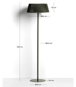 ALDETA záhradná solárna podlahová lampa Zelená