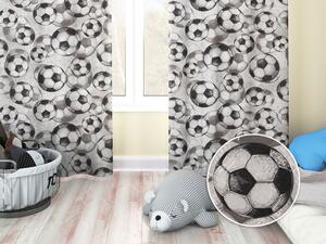 Biante Detský bavlnený záves Sandra SA-776 Čierno-sivé futbalové lopty 150x140 cm