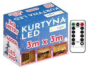 Tutumi, LED svetelný záves 300 diód 3x3m 311334, teplá biela, CHR-06320
