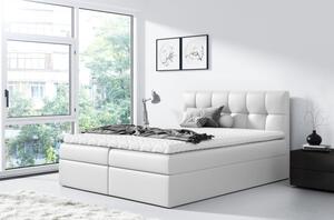 Čalúnená posteľ REX - 120x200, biela + topper ZDARMA
